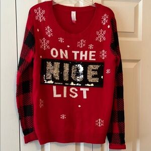 Red Holiday Sweater with Sequins